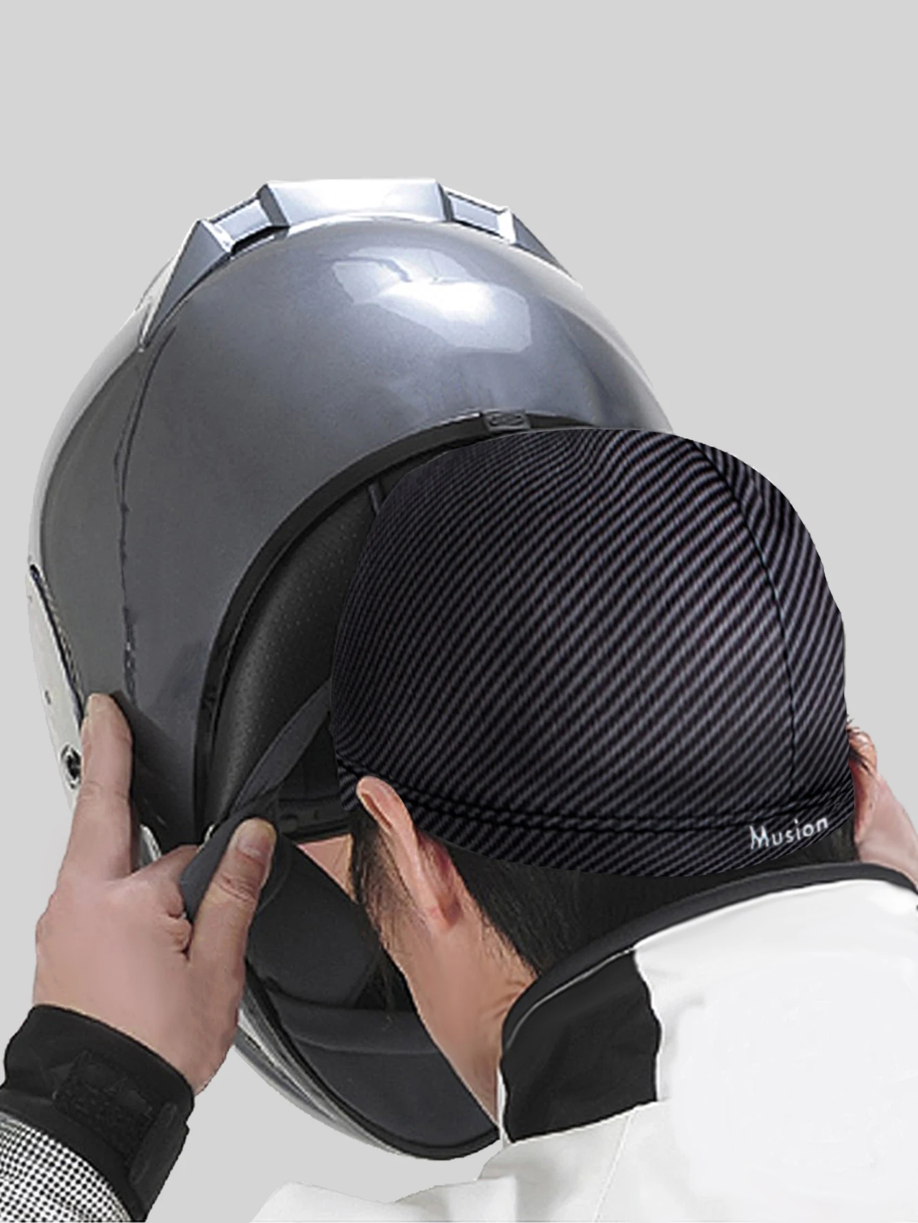 Musion Original Design Motorcycle Head Cover Helmet Cap Dry Fit Skull Cap Moisture Wicking Helmet Inner Helmet for Cycling