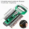 1/4 inch Ratchet Socket Wrench Set, Mechanic Tool Kit and Sockets Set with Quick Release Reversible Ratchet Handle and Extension 6