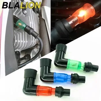 BLALION Motorcycle Flash Spark Plug Cap Universall Motorcycle Ignition Spark Plug Cap 90Degree Flashing Spark Plug Cap For Moto 1