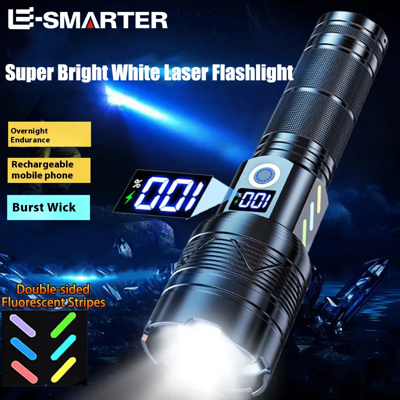 Lampe Torche Zoom LEP LED - Rechargeable - Camping, Laser - Alu Argent - Neuve