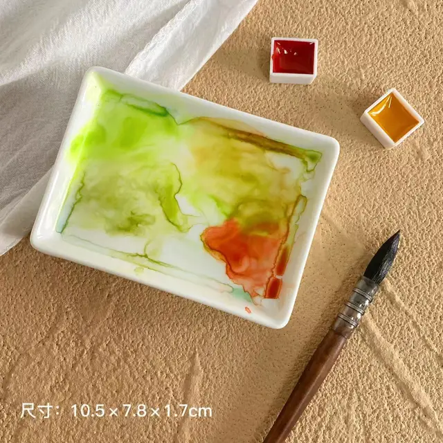 Fine Art Professional White Porcelain Palette Pure White Chinese Painting  Watercolor Gouache Ceramic Paint Plate - AliExpress