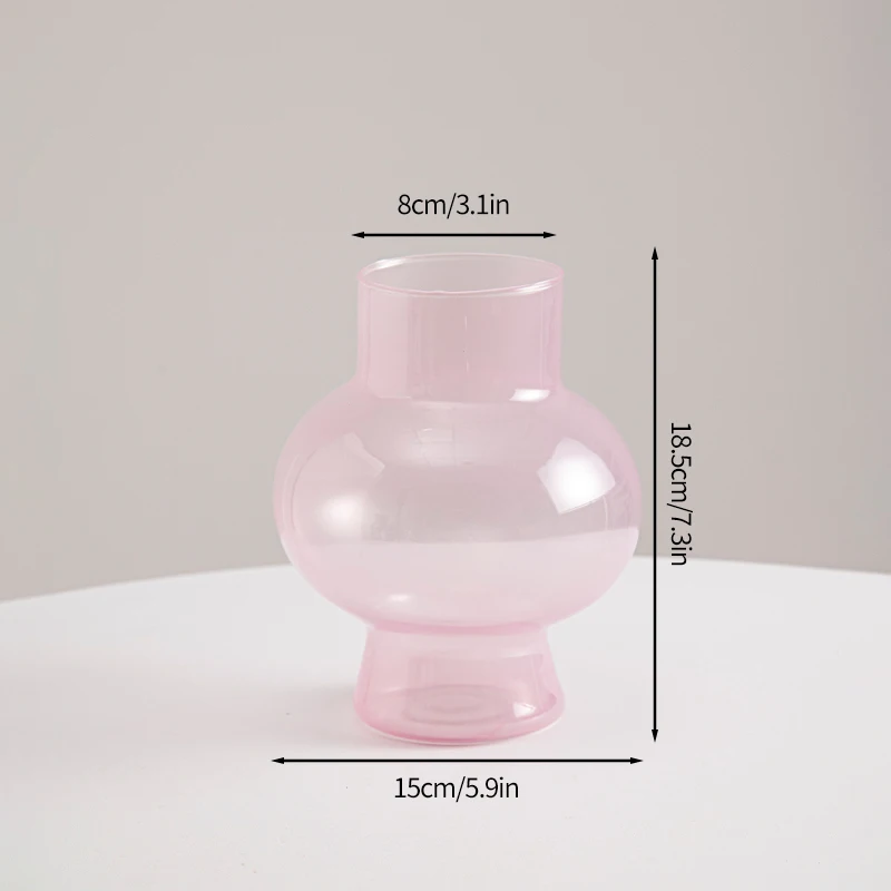 مزهرية زجاجية عتيقة لترتيب الزهور ، طراز إنز ، فاخ...