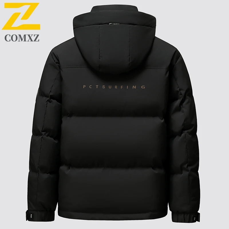 COMXZ Fashion Bread Jacket Loose Hooded Cold Proof Snow Traveling Ski Padded Jacket Streetwear Warm Winter Jacket Men's Clothing