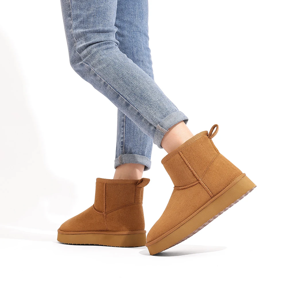 Evshine Memory Foam Ankle Boot Trending Shoes For Women Waterproof Women Snow Boots Female Snow Boots Suede Winter Warm Boots