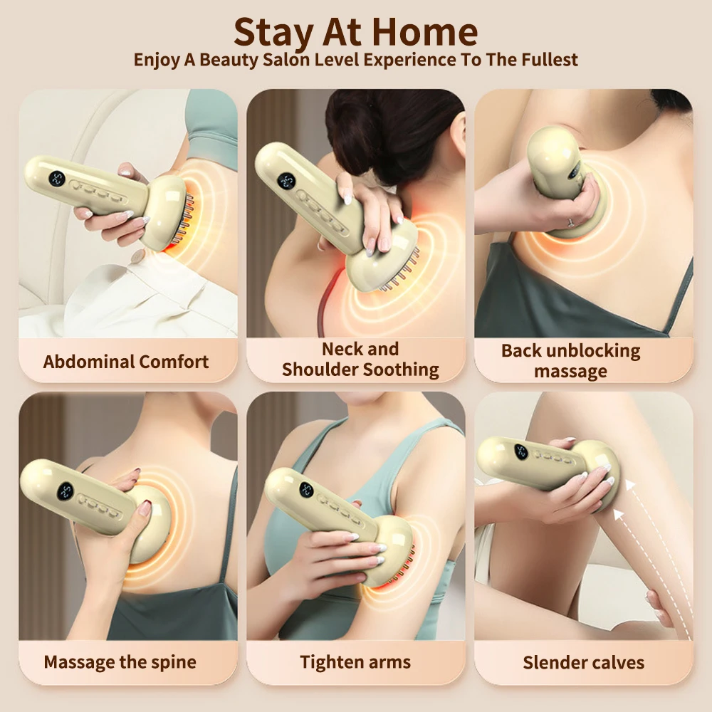 Eletric Meridian Massage Brush Heating Body Fat Burning Gua Sha Meridian Scraping Body Shaping Guasha Massager Lymphatic