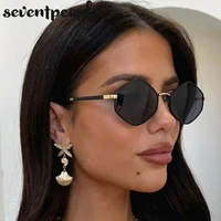 Lunettes de soleil hexagonales à petite monture pour femme, style punk, marque de luxe 2026, classiques steampunk, polygone, pour dames, protection solaire vintage 1