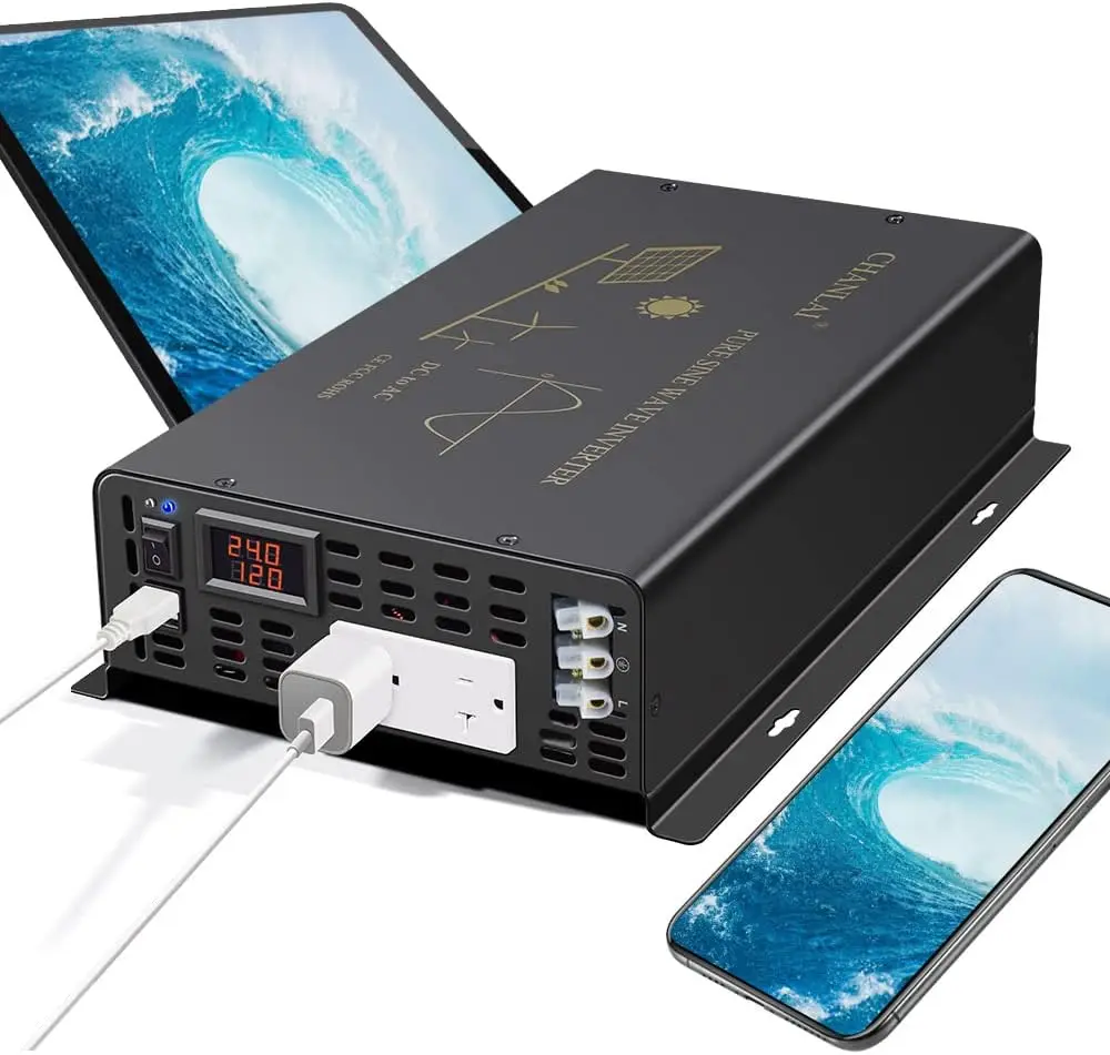 Description Picture 3 of itemPure Sine Wave Inverter 5000W 24V 120V Solar Panel Inverter Battery Generator 12V/36V/48V DC to 110V/220V/230V/240V AC Converter