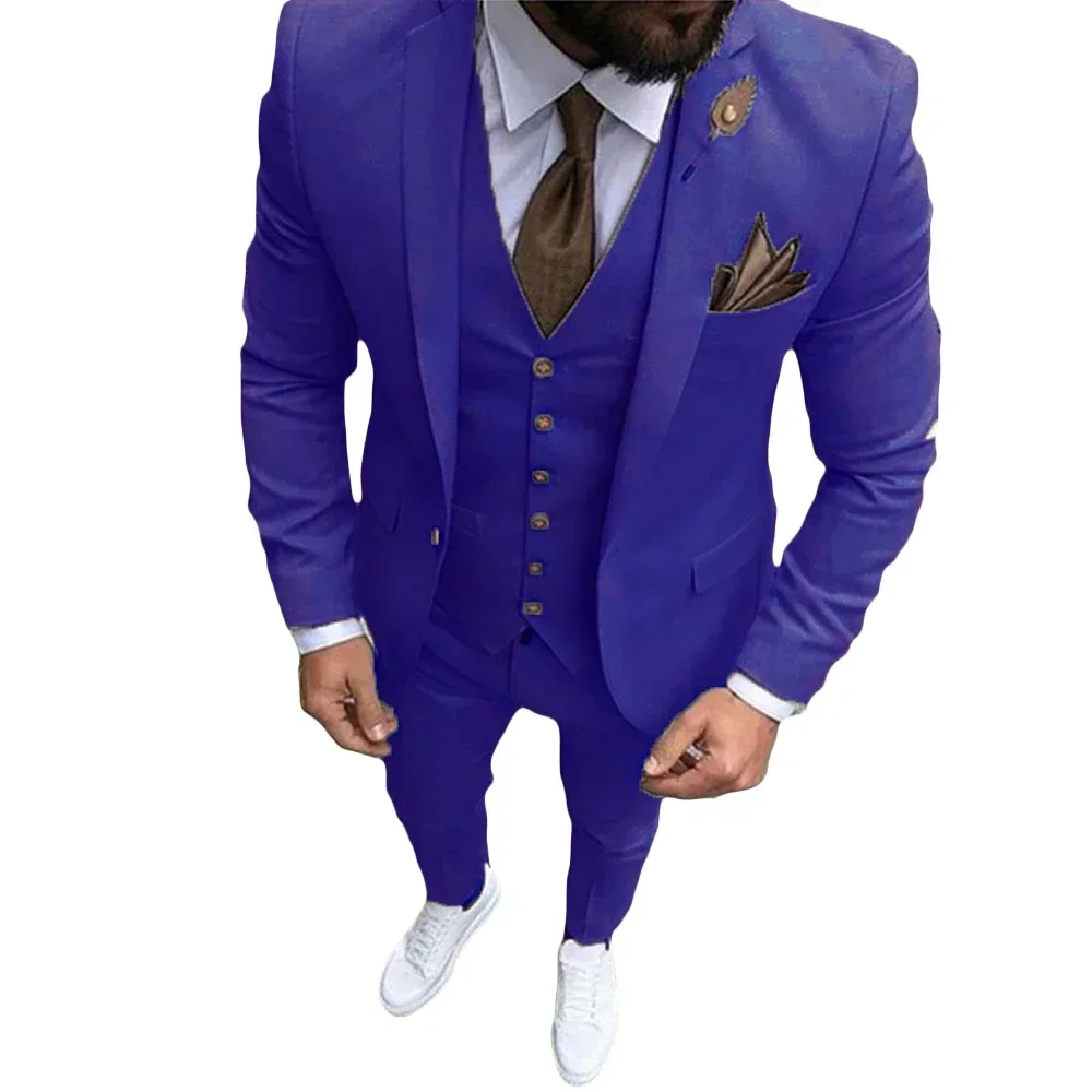 Fashion High Quality Beige Mens Suits Smart Cusual 3 Piece Slim Fit Male Blazer Wedding Groom Tuxedos Costume Homme