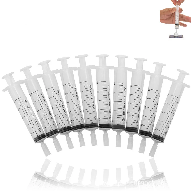 10pcs Disposable Plastic Injector Syringe No Needle for Lab Nutrient Measuring Small Pet Food Feeder syringe dispenser,nutrient syringe