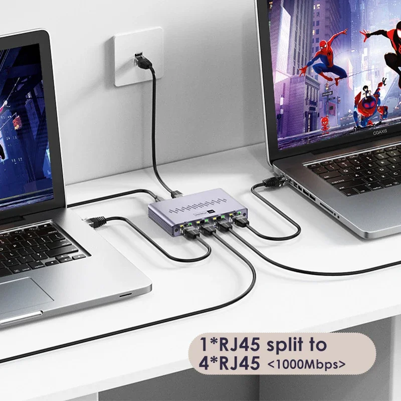 High-Speed Gigabit Ethernet Splitter - 1000Mbps RJ45 LAN Network Extender