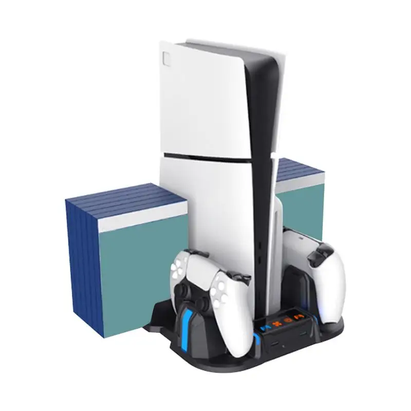 

PS5 тонкая подставка охлаждающая станция с охлаждением Регулируемый Вентилятор скорости двойной контроллер зарядное устройство для Playstation5 Slim игровые аксессуары