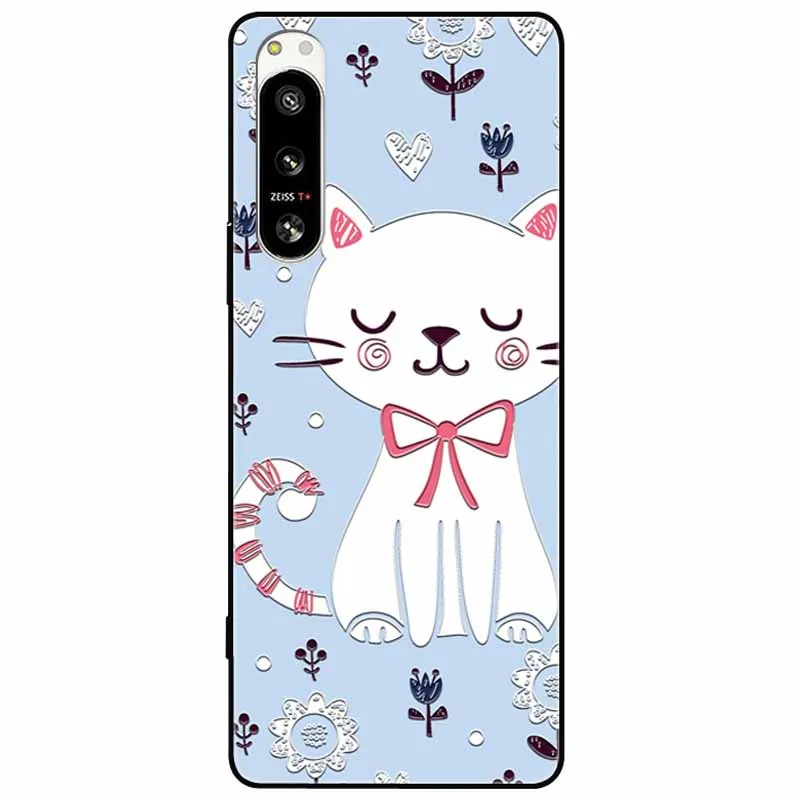 Cute 3D Embossed Relief Soft Silicone Back Cover with Cartoon Design
