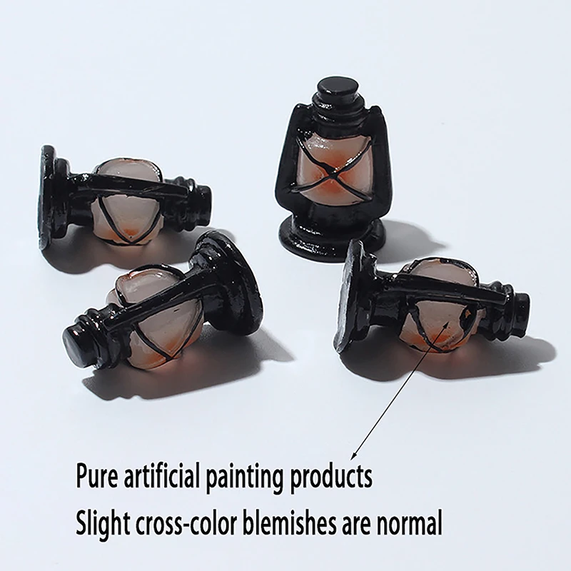 2pcs 1:12 Dollhouse Miniature Vintage Retro Kerosene Lamp Baby Gift Toy Mini Furniture Miniature Rement Black Kerosene Lamp 6