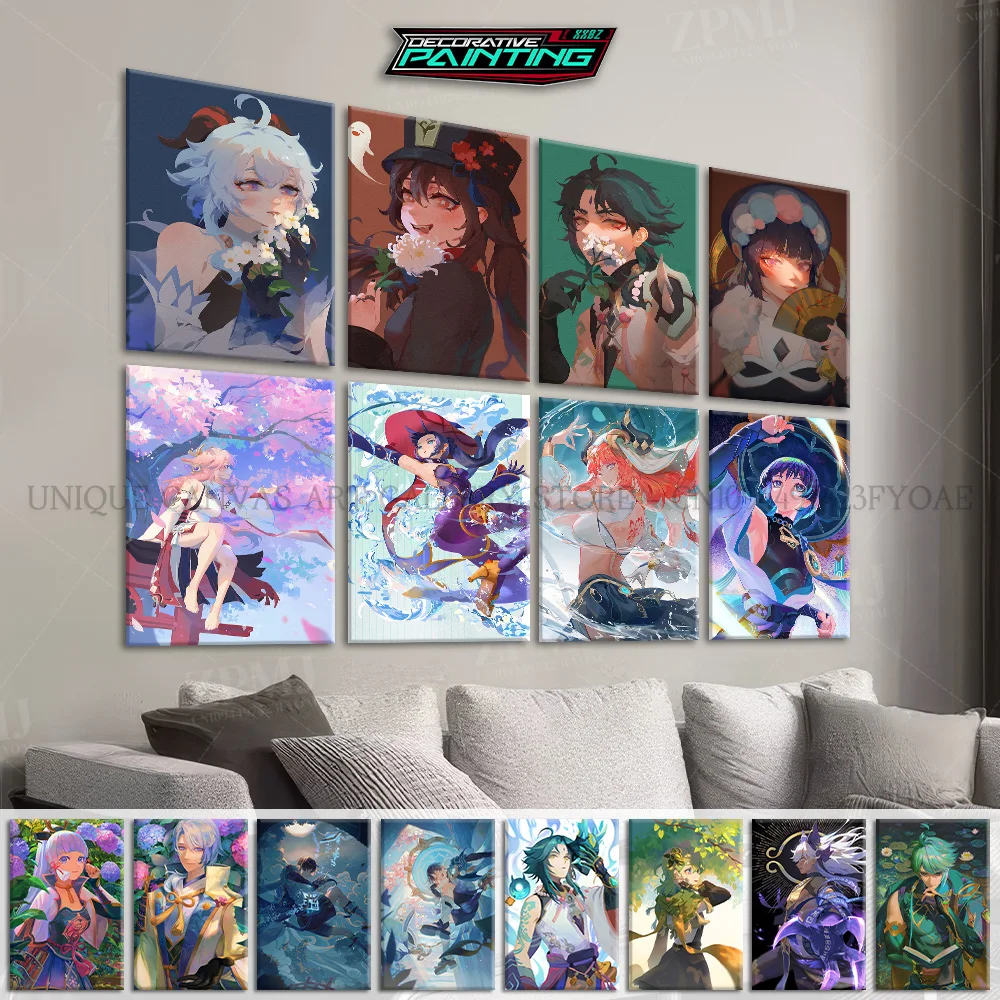 Genshin Impact Wandkunst HD-gedruckte Bilder Kawaii Yae Miko Leinwand Home Decor Gemälde Kein Rahmen Heiße Spielplakate für Wohnzimmer