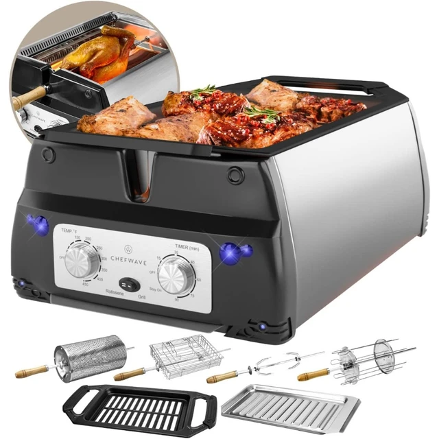 ChefWave Sosaku Smokeless Infrared Rotisserie Indoor Tabletop Grill