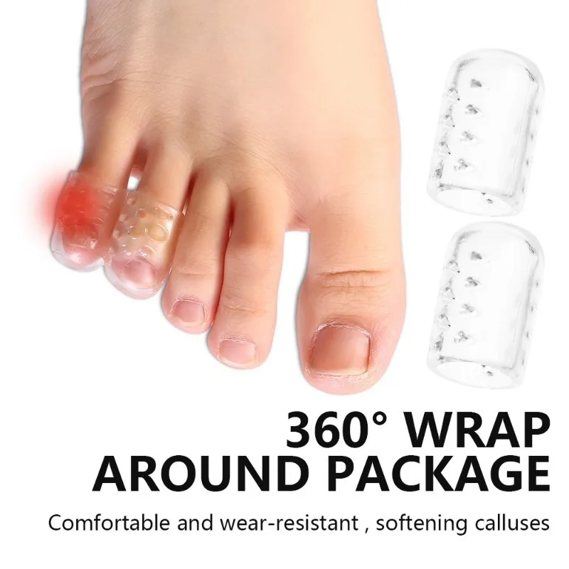 Soft Silicone Toe Protectors Transparent Elasticity Breathable Prevent Blisters Toes Cover Comfortable Anti-Friction Foot Care silicone toe protector
