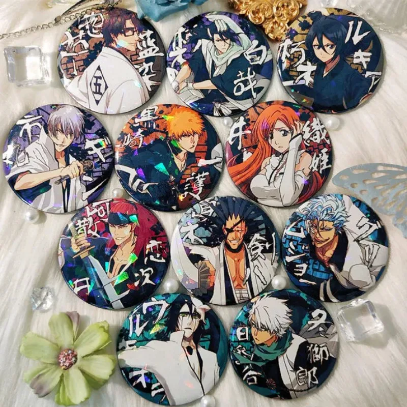 

Bleach Anime Badge Ulquiorra Grimmjow Kurosaki Ichigo 58mm Round Brooch Ita Bag Ornament Desk Display Kawaii Accesorios Gift