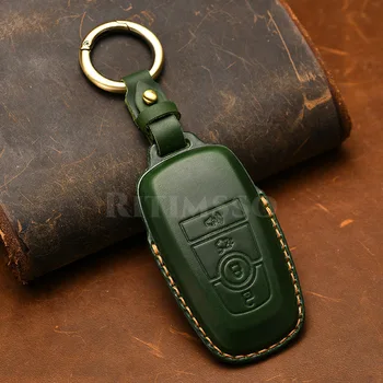 Custodia per chiave auto in pelle per Ford Fusion Edge Mustang Explorer F150 F250 F350 custodia protettiva Ecosport Shell Fob Keyless - Custodia per chiave auto in pelle per Ford Fusion Edge Mustang Explorer F150 F250 F350