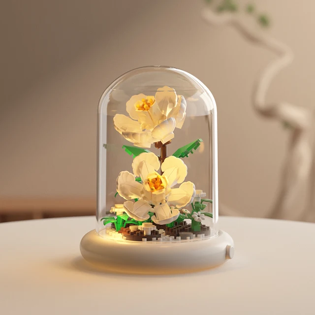 Eternal Flower Bouquet Bonsai Potted Plant Micro Building Blocks Model Home Decoration Toy For Kid Birthday Gift 12