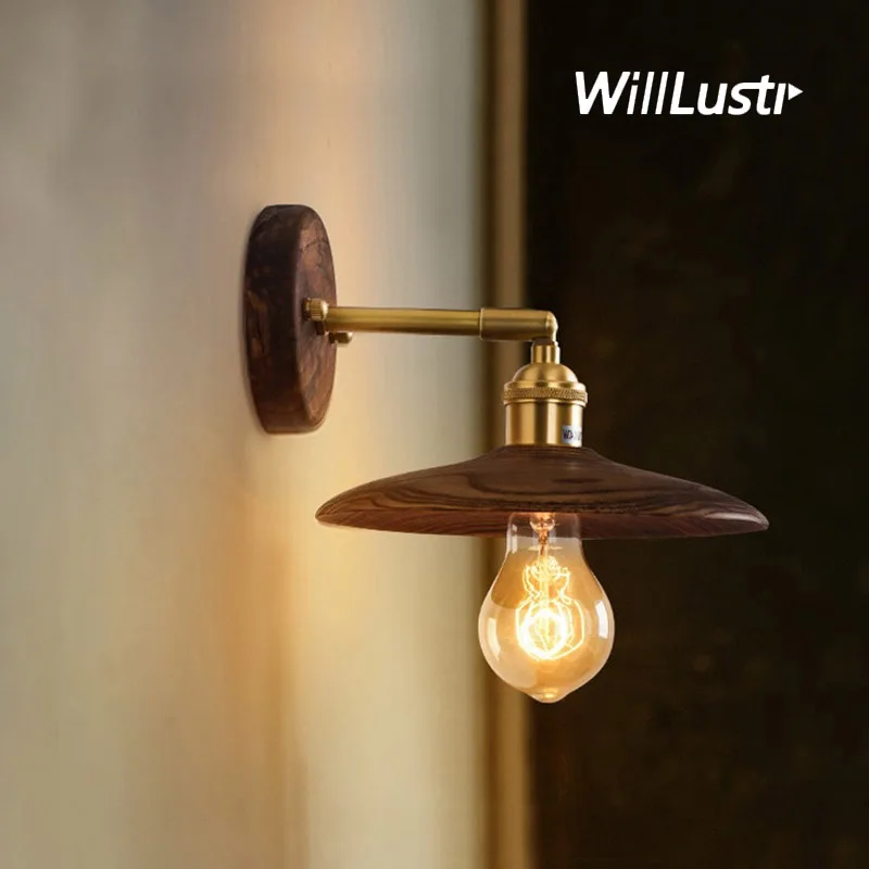 

Настенный светильник в стиле ретро из черного ореха