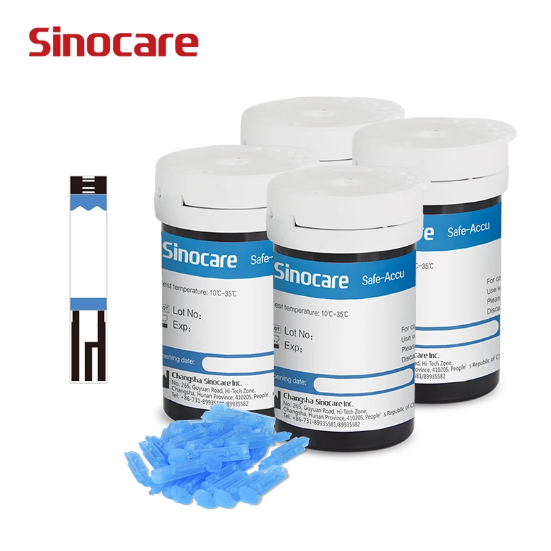 Blood Glucose Strips Lancets 200pcs for Safe-Accu Sinocare for Diabetes Tester