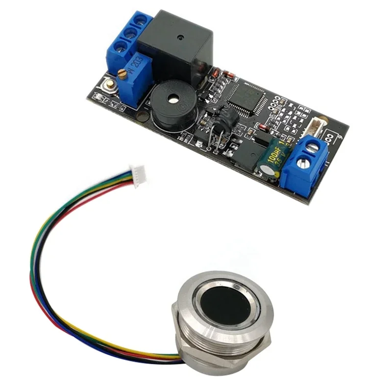 R503 Circular Round RGB Ring Indicator LED Control DC3.3V MX1.0-6Pin Capacitive Fingerprint Module Sensor Scanner, 19Mm 6