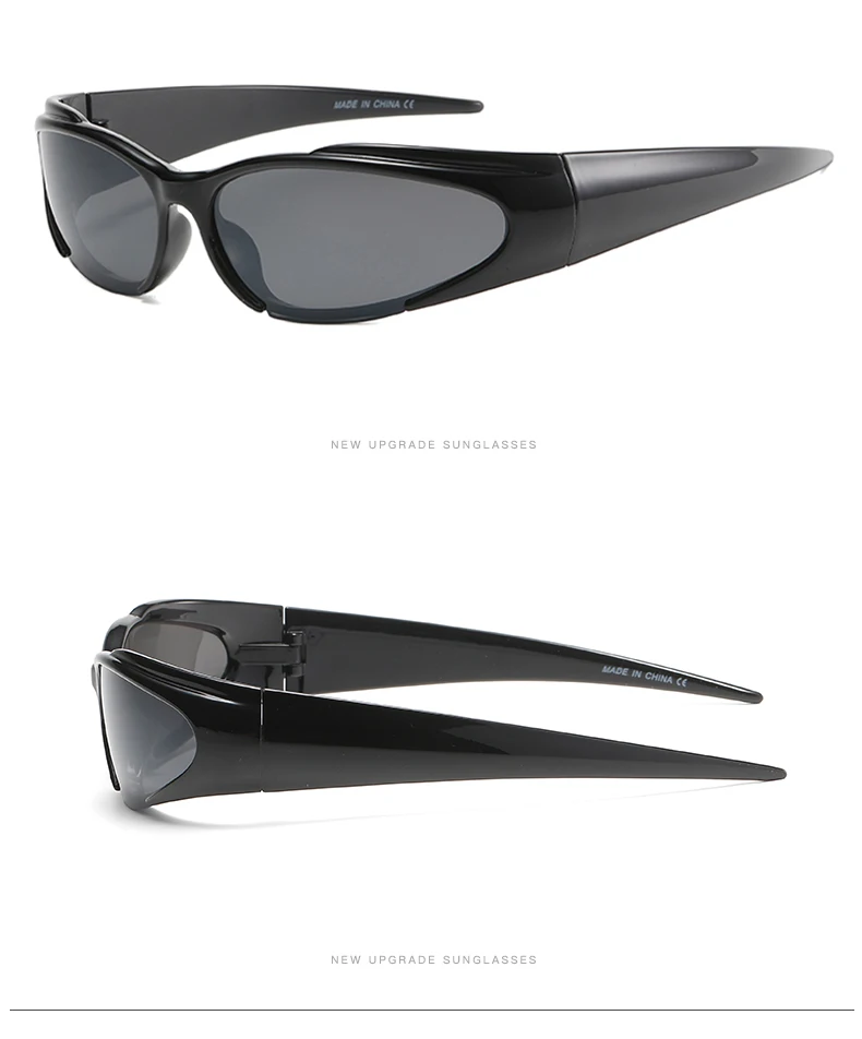 Schutzbrille Y2K Silber Sonnenbrille Bunte Radfahren Future Sense Technologie Sonnenbrille Trendige Brillen Weiblich UV400 – Detail 5