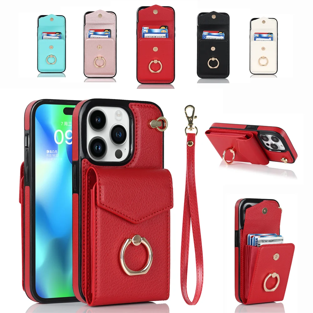 

Luxury Leather Multi Card Slot Bracket Phone Case For iPhone 14 13 12 Mini 11 Pro XS MAX X XR Card Holder Phone Cover Bag