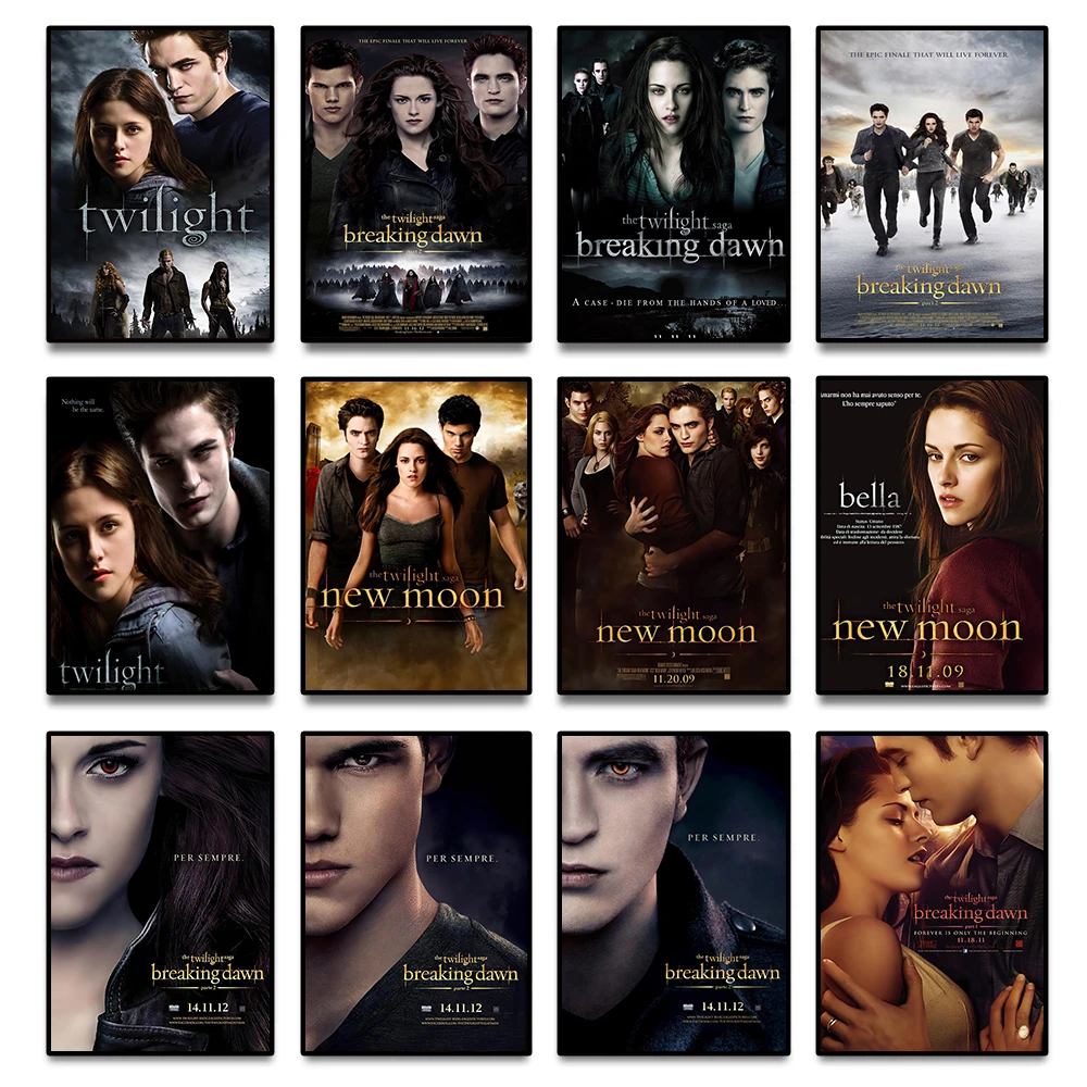 Twilight 1 Film Complet En Francais Gratuit Affiche murale en toile de la série du film Twilight Saga, crépuscule,  nouvelle lune, éclipse, Breaking Dawn, décoration pour la maison, Bar,  café, salle | AliExpress