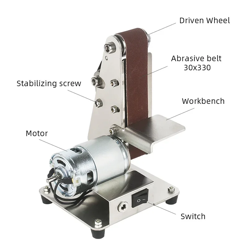 Electric Belt Machine Sander 110-240V Sanding Grinding Polishing Machine Abrasive Belts Grinder DIY Polishing Cutter Edges 5