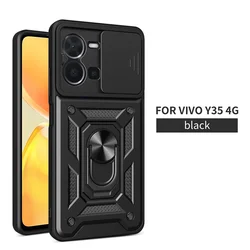 Slide Camera Lens Protect Armor Cover for Vivo V23E 5G (Black)