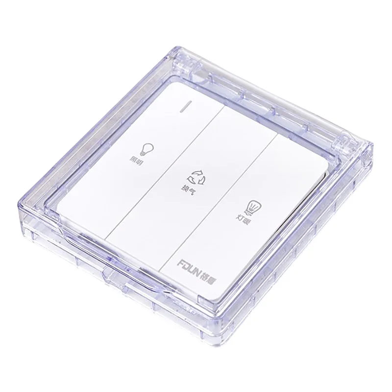 86 Type Self-Adhesive Thicken Wall Socket Waterproof Box Electric Plug Cover Bathroom Wall Switch Protection Cover Socket Splash