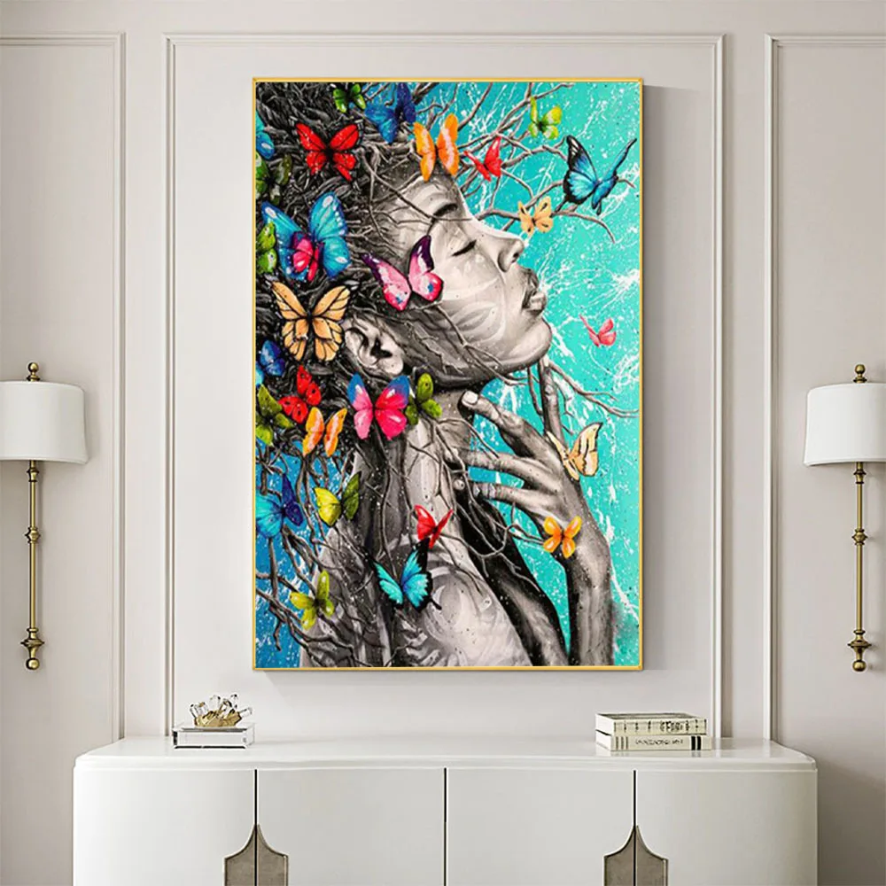 Tier Schmetterling Blume DIY Kreuz Stich Stickerei Set Baumwolle Faden Gedruckt Leinwand Hause Dekoration Neue Design Dropshipping – Detail 12