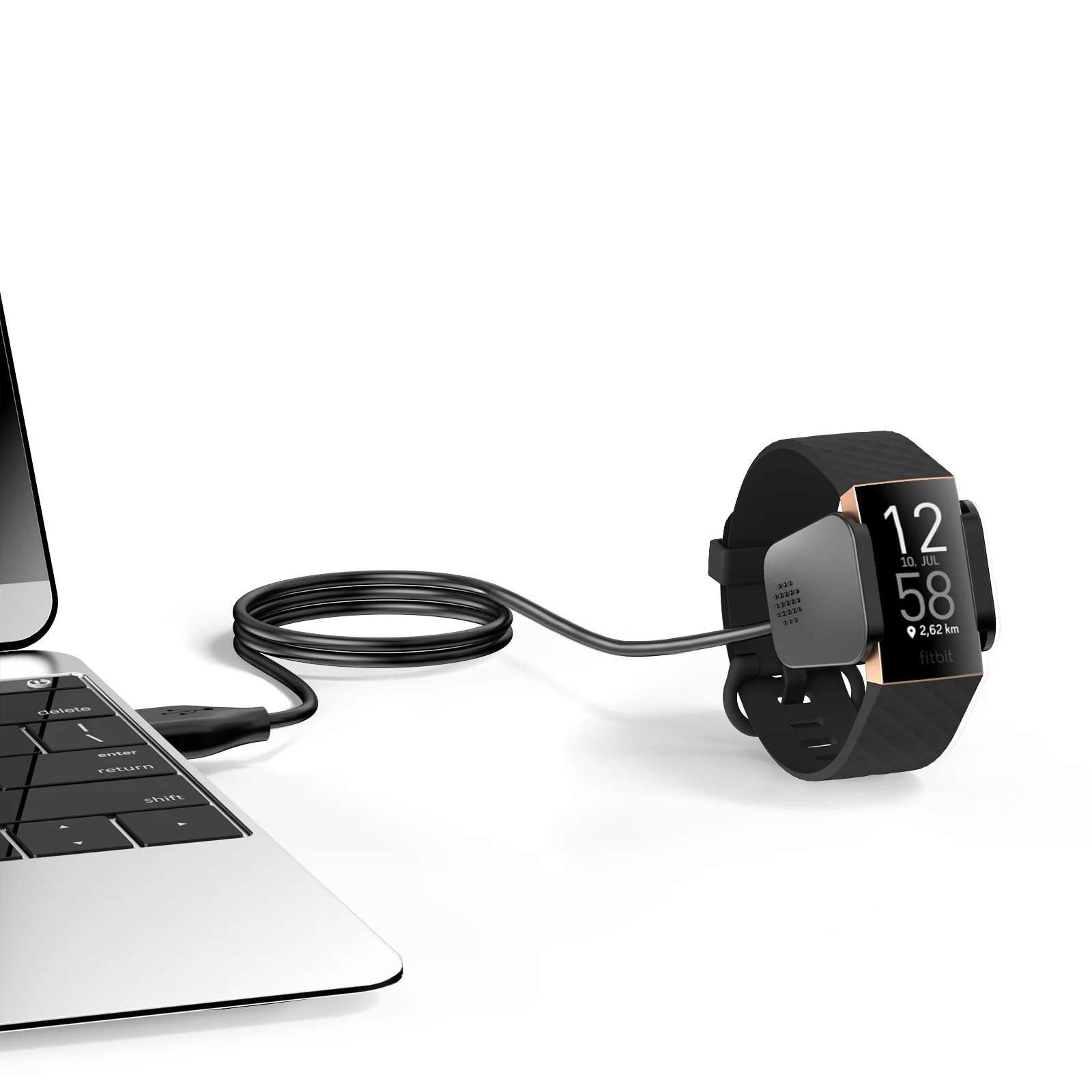 Caricabatterie Per Fitbit Charge 4 - Cavo USB Da 1m, Ricambio Ufficiale, Nero - Foto 14