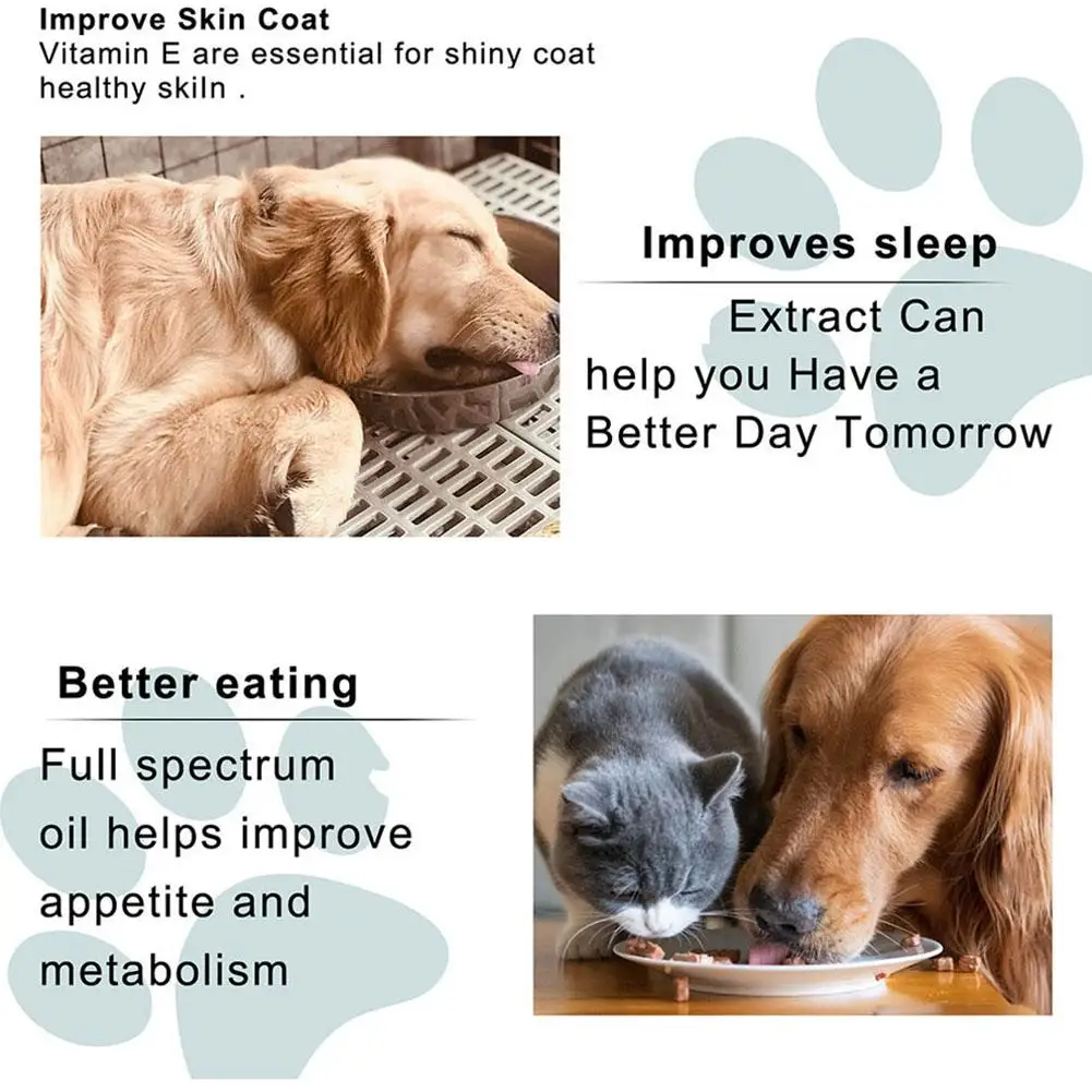 New High-end 30ml Pet Seed Oil Natural Pain And Anxiety Relief For Dogs&Cats Vitamins B, C, E Enhance Physical Fitness Oil
