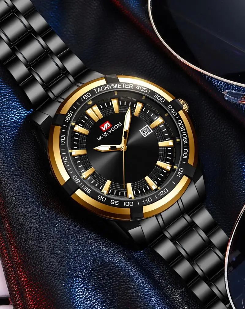 Stainless Steel Quartz Wrist Watch Men Business Mesh Belt Mens Fashion Watches Relogio Masculino Luminous Montre Homme