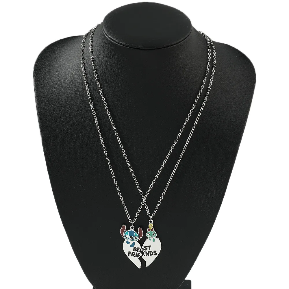 Disney Hearts Necklace for Women Stitch Necklaces Female Pendant