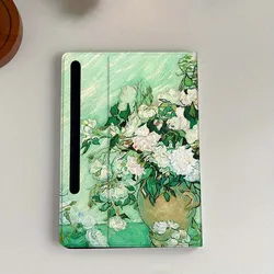 Floral Oil Painting Foldable Tablet Case Cover - Galaxy Tab S8 Plus (025PBA0602PBT)
