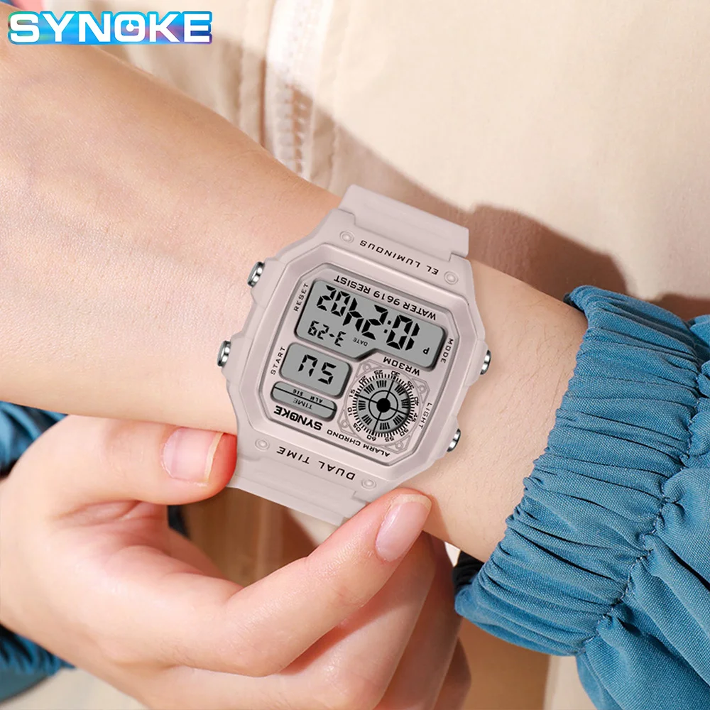 Digital Watch Synoke Lady Sports Luminous Multifunction Waterproof Chrono Wristwatch Outdoor Girls Fashion Student
