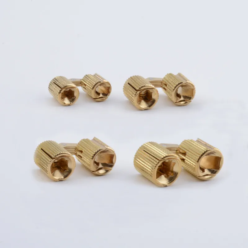 Cabinet hinges 2pcs copper barrel cylindrical hidden brass for furniture hardware