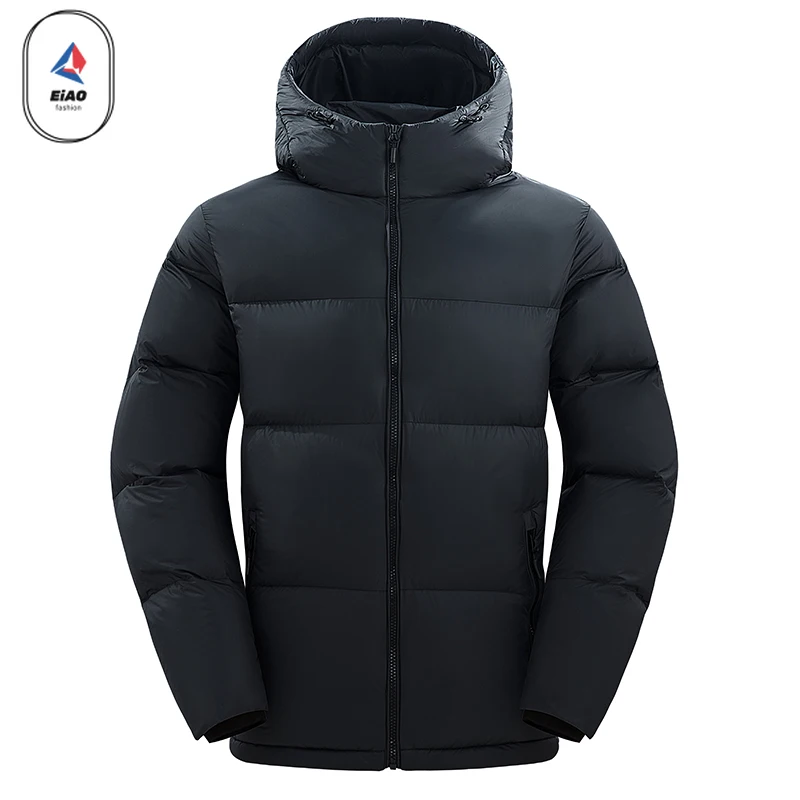 EIAO Winter Down Jacket Men Outdoor Hiking Splicing Waterproof Cold-proof White Duck Down Warm Coat Man Ski Hooded Puffer Parkas