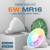 Gledopto Zigbee 3.0 LED Spotlight 5W MR16 Pro RGB+CCT 400~500LM AC/DC12~24V Work With Tuya APP Alexa Conbee RF Remote Control 1