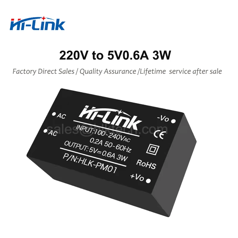 AC-DC 220V to 5V 600mA mini power supply module 2pcs/lot IOT smart home HLK-PM01