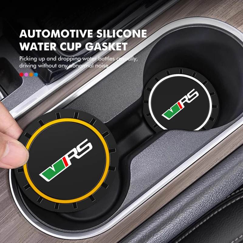 Universal Car Coaster Water Cup Slot Non-Slip Pad Bottle Mat For Skoda VRS Octavia 2 3 Kamiq MK3 Kodiaq Karoq Superb Fabia cup holder coasters car coaster pads