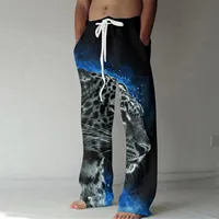 Plus Size Summer Sweatpants Men Trousers Trousers Casual Full Print Retro Tether Pocket Pants Loose Fitness Baggy Streetwear - Image 4