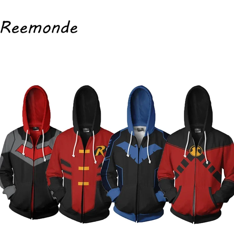 Costume Felpa Con Cappuccio Felpe Top Uomo Uomo Uomo Streetwear Felpa Robin Costumi Vestiti Cerniera Con Cappuccio Maniche Lunghe Cappello