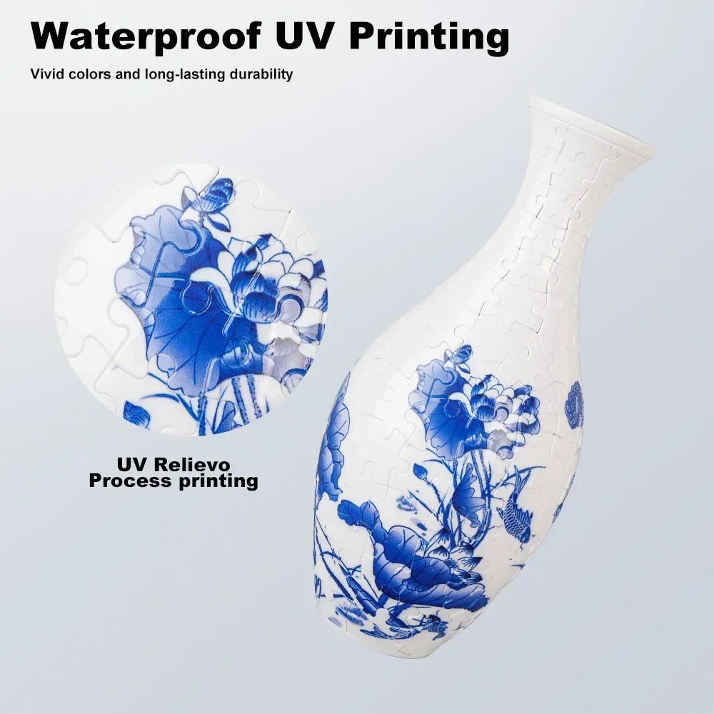 3D Porcelain Design Plastic Puzzle Vase for Home Decoration