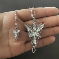 Collier Arwen en argent Sterling 925 pour femme, accessoire tendance, princesse féerique, étoile du crépuscule, chaîne de chandail 5