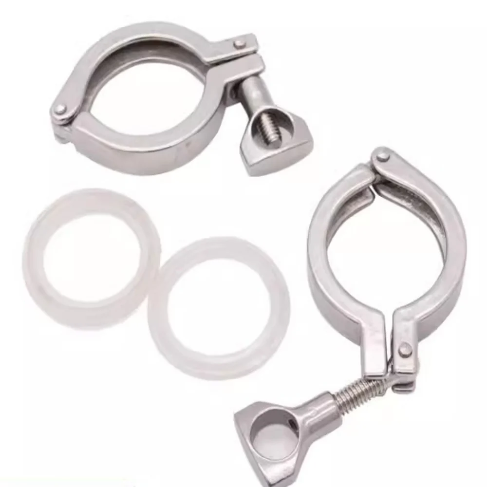 6" OD167mm Sanitary Stainless Steel Tri-Clamp Sanitary Clamp with Wing Nut for Ferrule with 6inch (154mm) Silicone Gasket