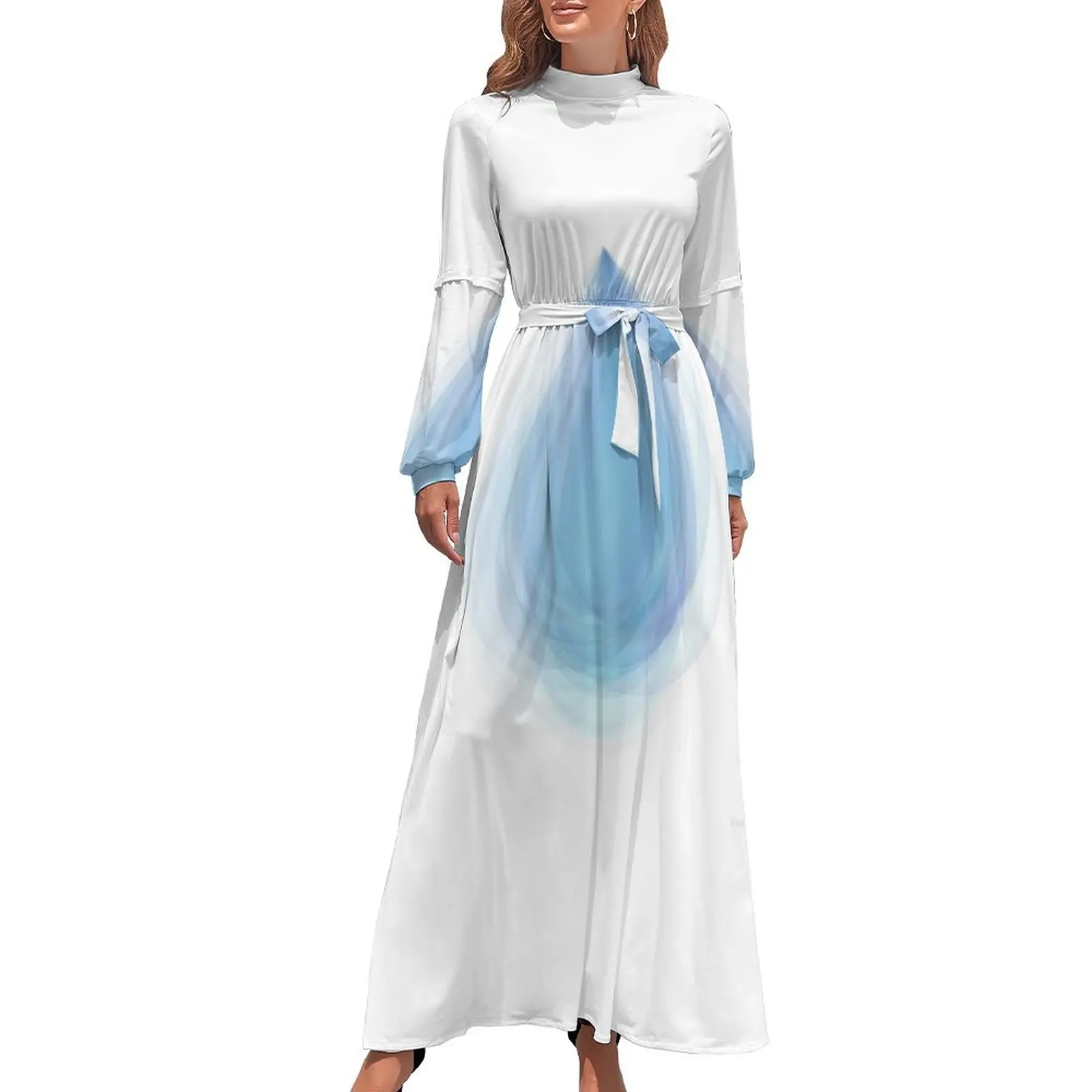 Vestido largo con superposición de gotas de lluvia Traje de verano para mujer Vestidos de noche